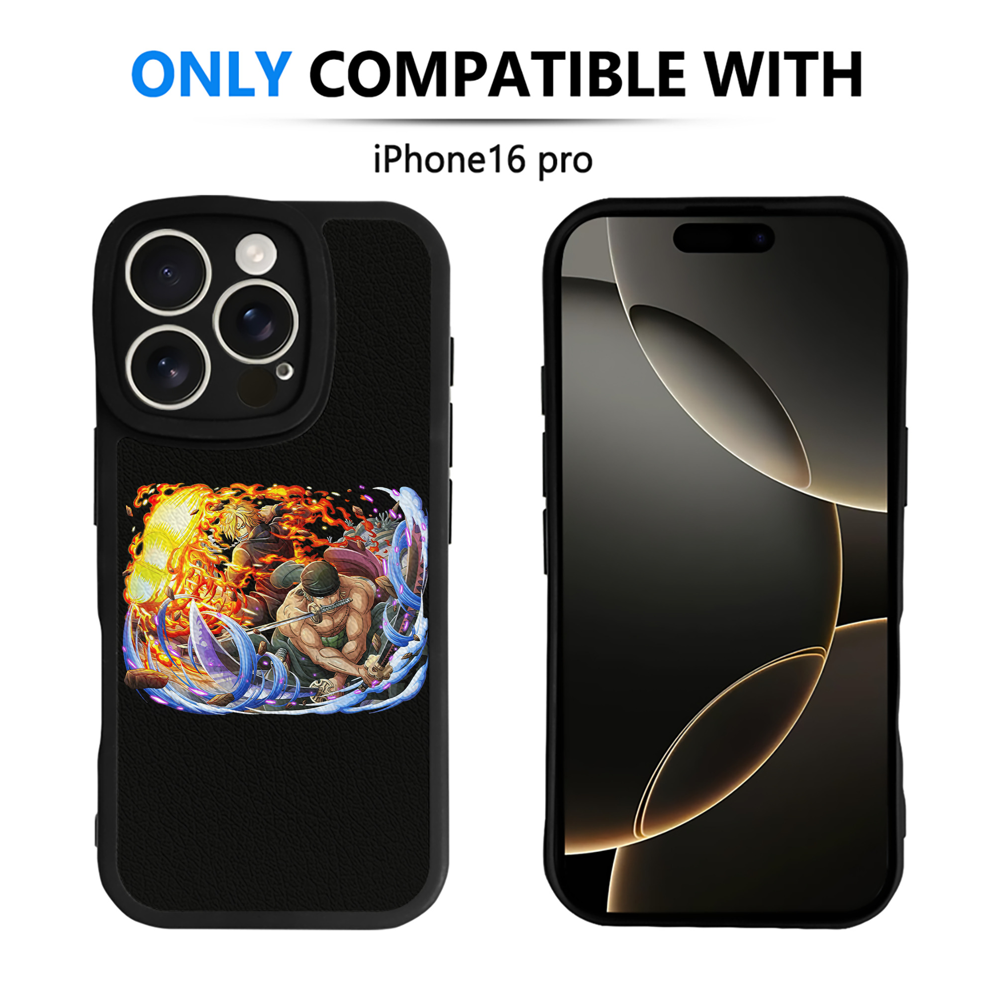 （画像用） ワンピース ロロノア・ゾロ ONE PIECE Roronoa Zoro 【iPhone 16シリーズ対応】シリコンスマホケース（レザー調） 材質：シリコン